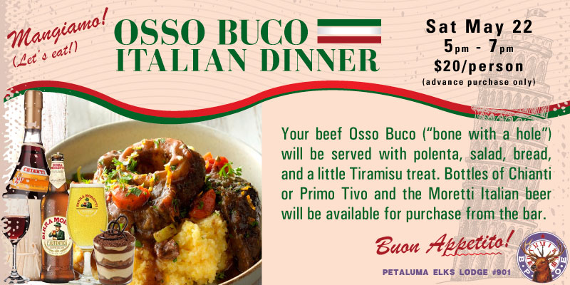 Osso Buco Dinner May 22nd
