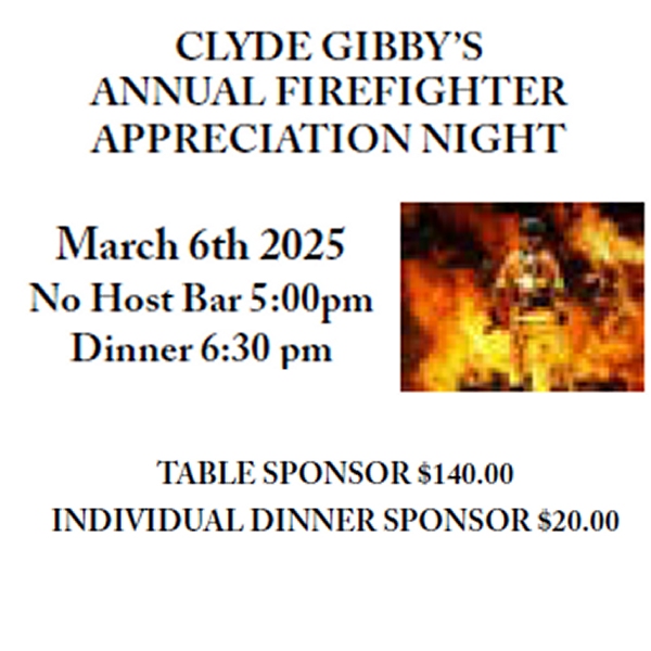 Firefighters Appreciation Dinner