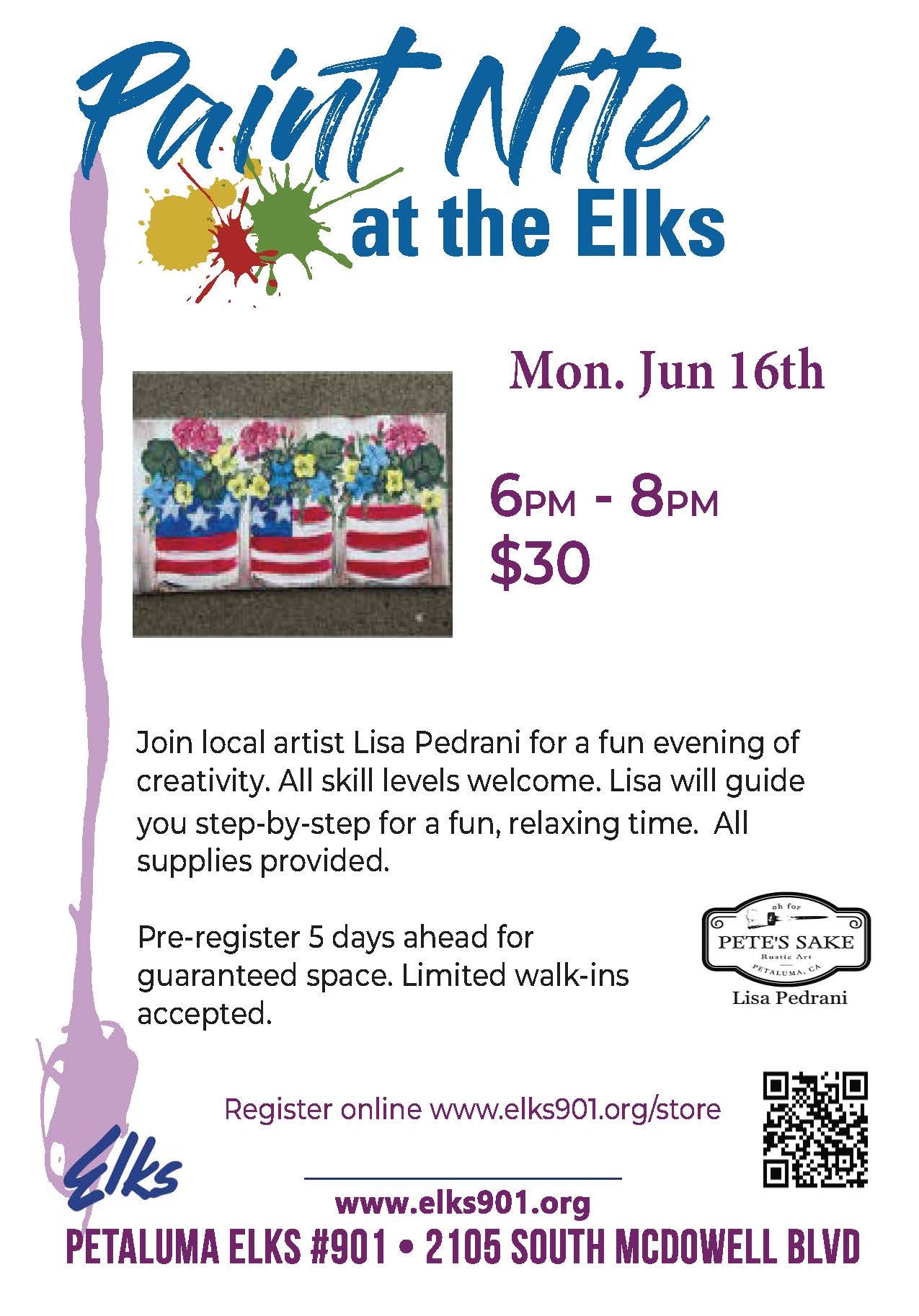 PaintNiteAtElks901june2025 flyer