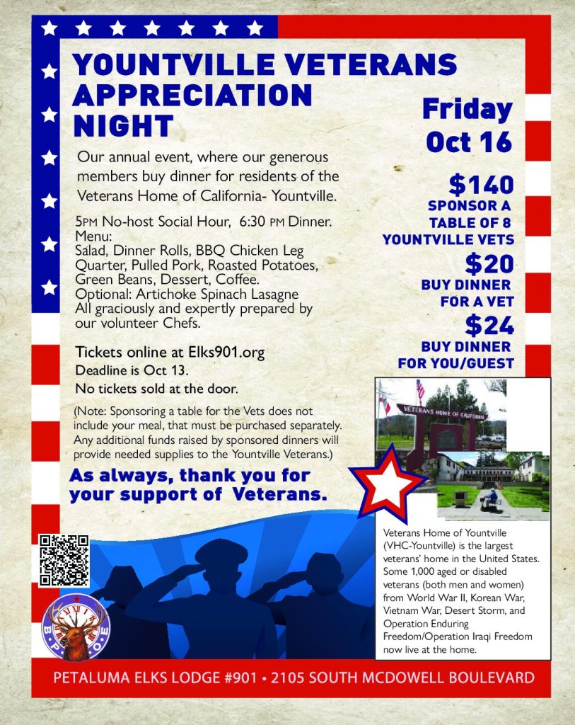 Yountville Veteran's Dinner 2026