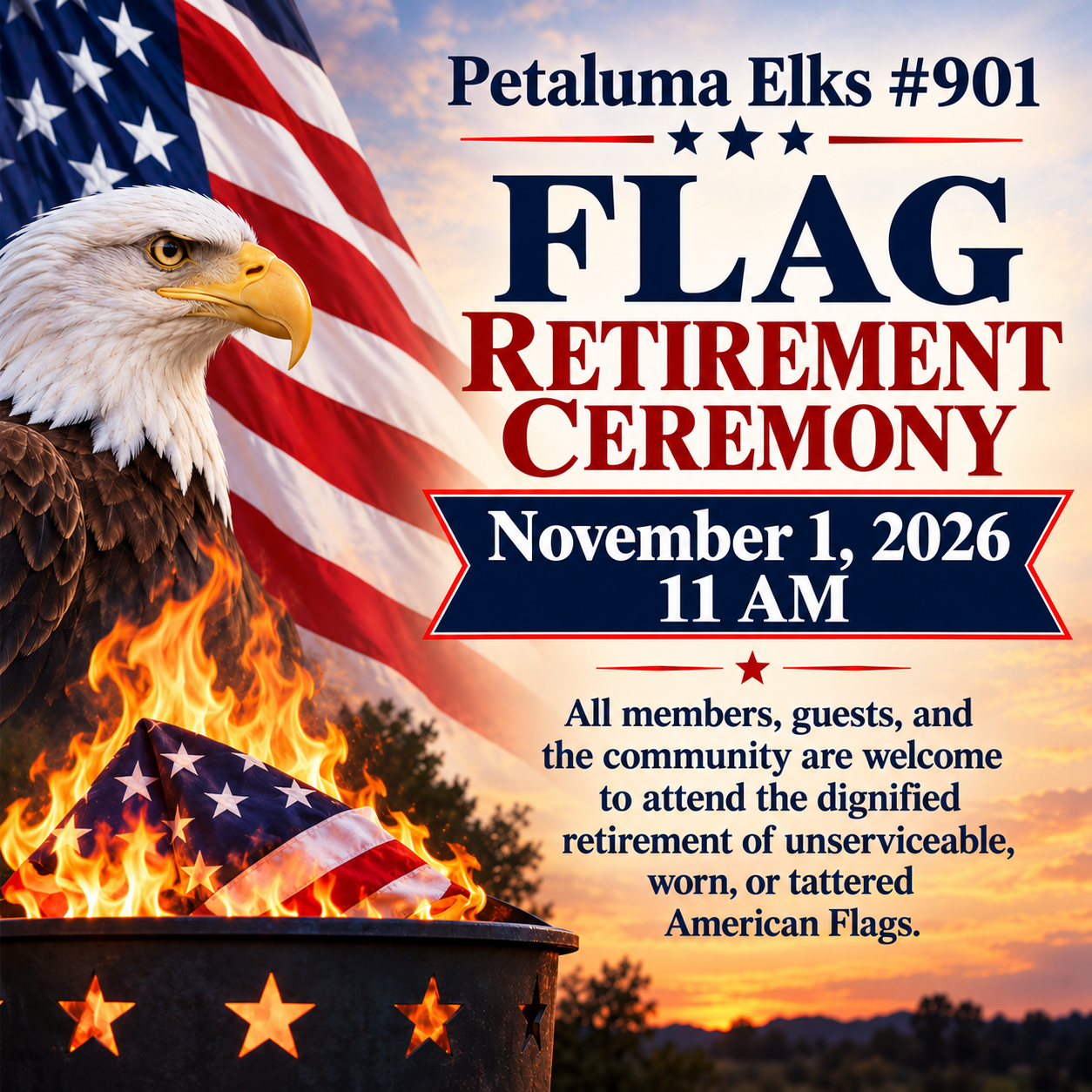 Petaluma Elks Flag Retirement Ceremony